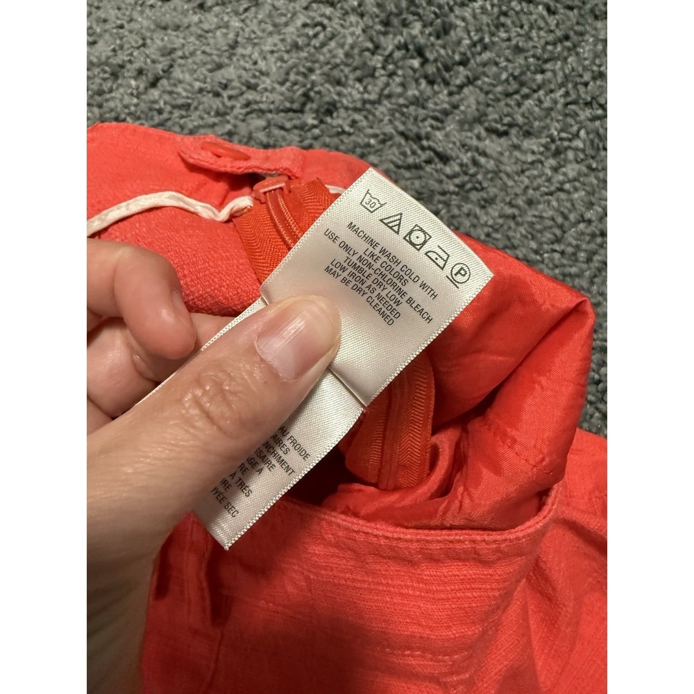 Elevenses (Anthropologie) Cotton blend shorts Coral/Hibiscus Color Sz. 4 - Picture 5 of 7